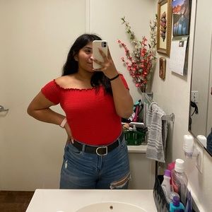 Hollister crop top off the shoulder top